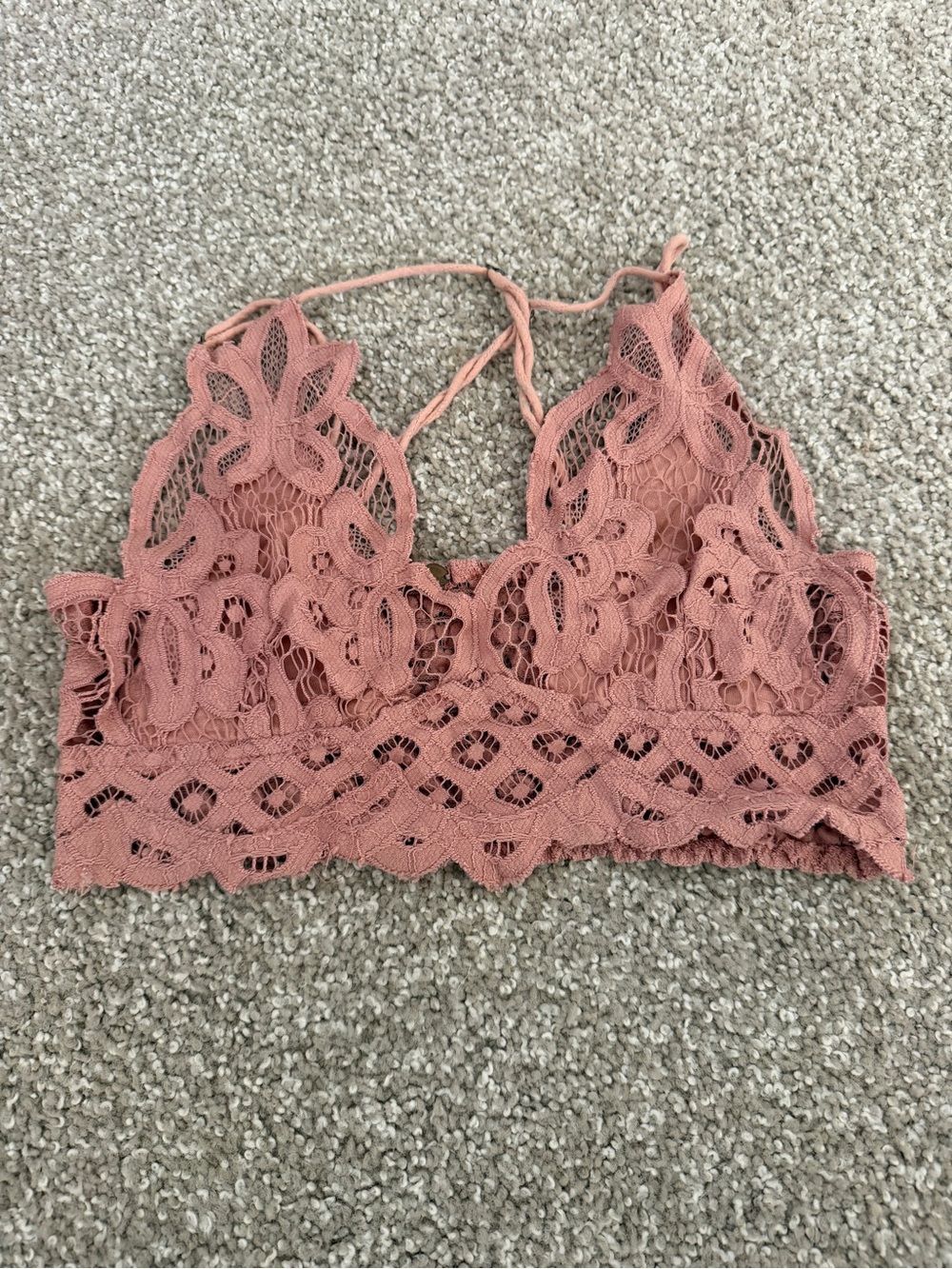 Free People Crochet Lace Bralette - Rosewood